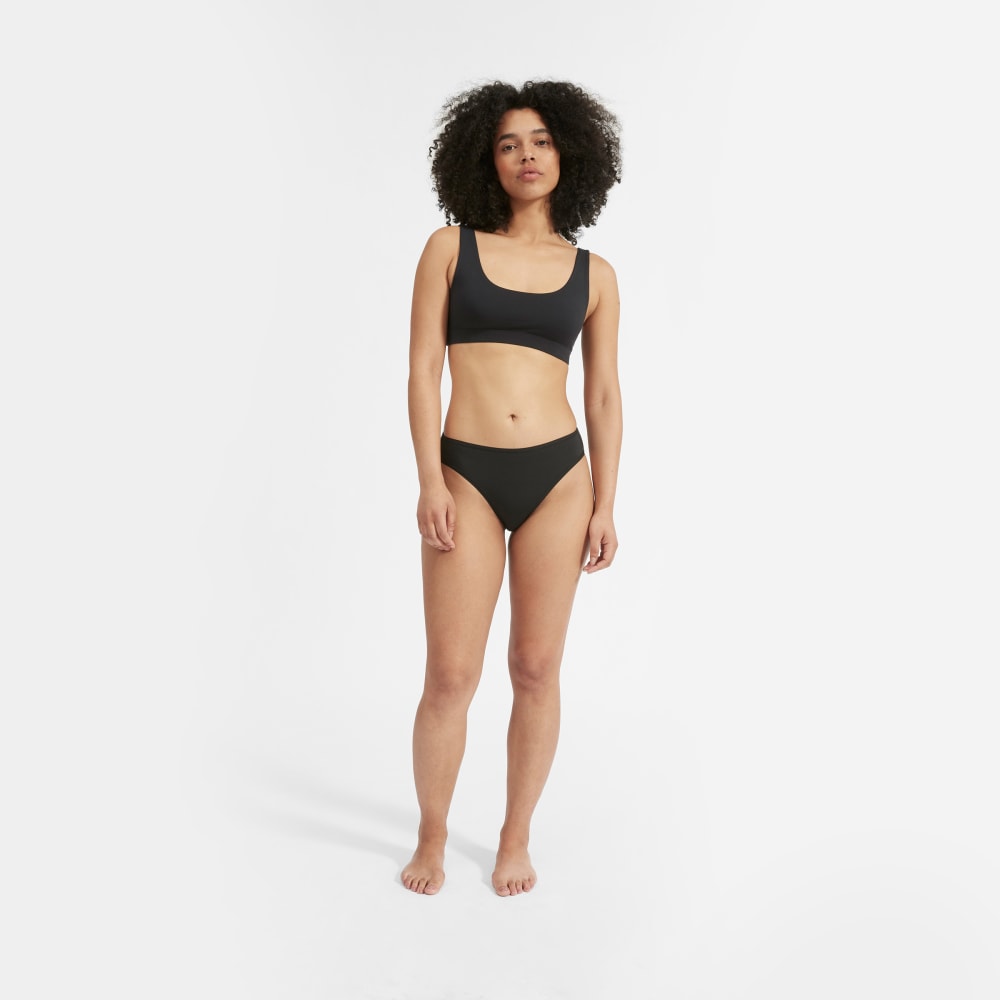 The Cotton High-Rise Bikini in Black — alternate view
