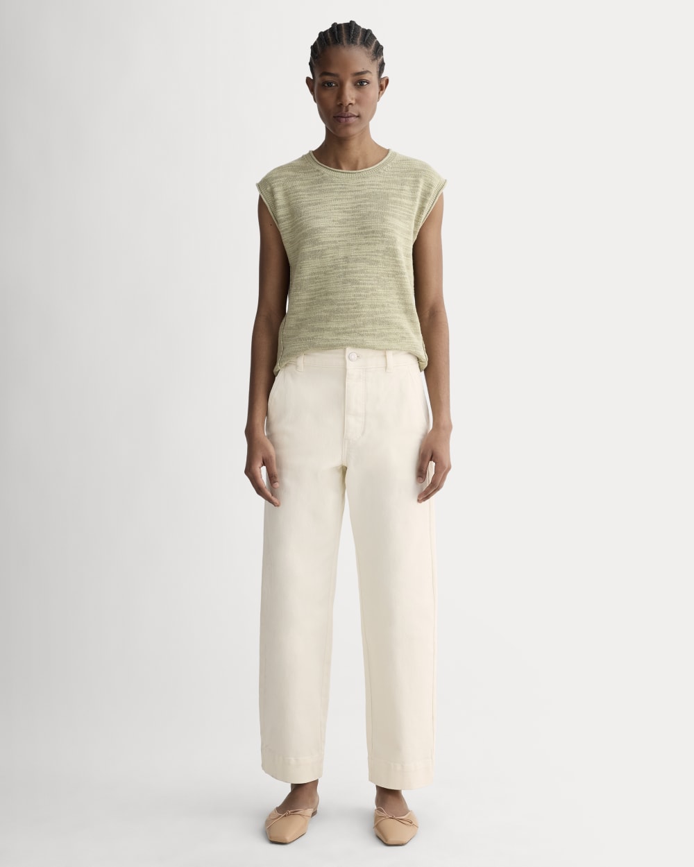 The Utility Straight-Leg Pant in Bone — front view