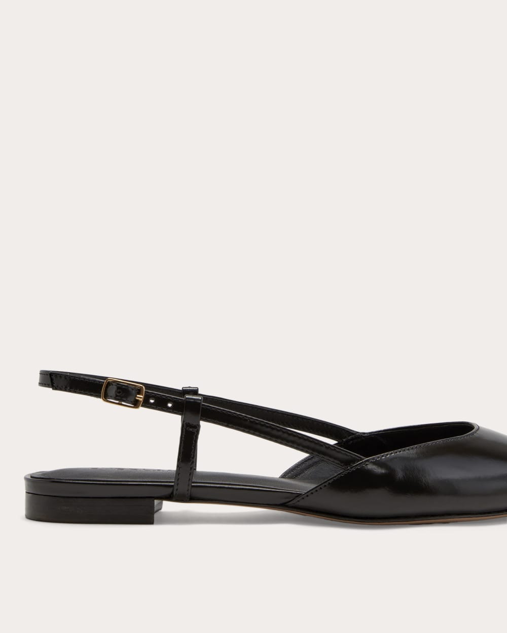The Studio Slingback Flat in Black — detail view