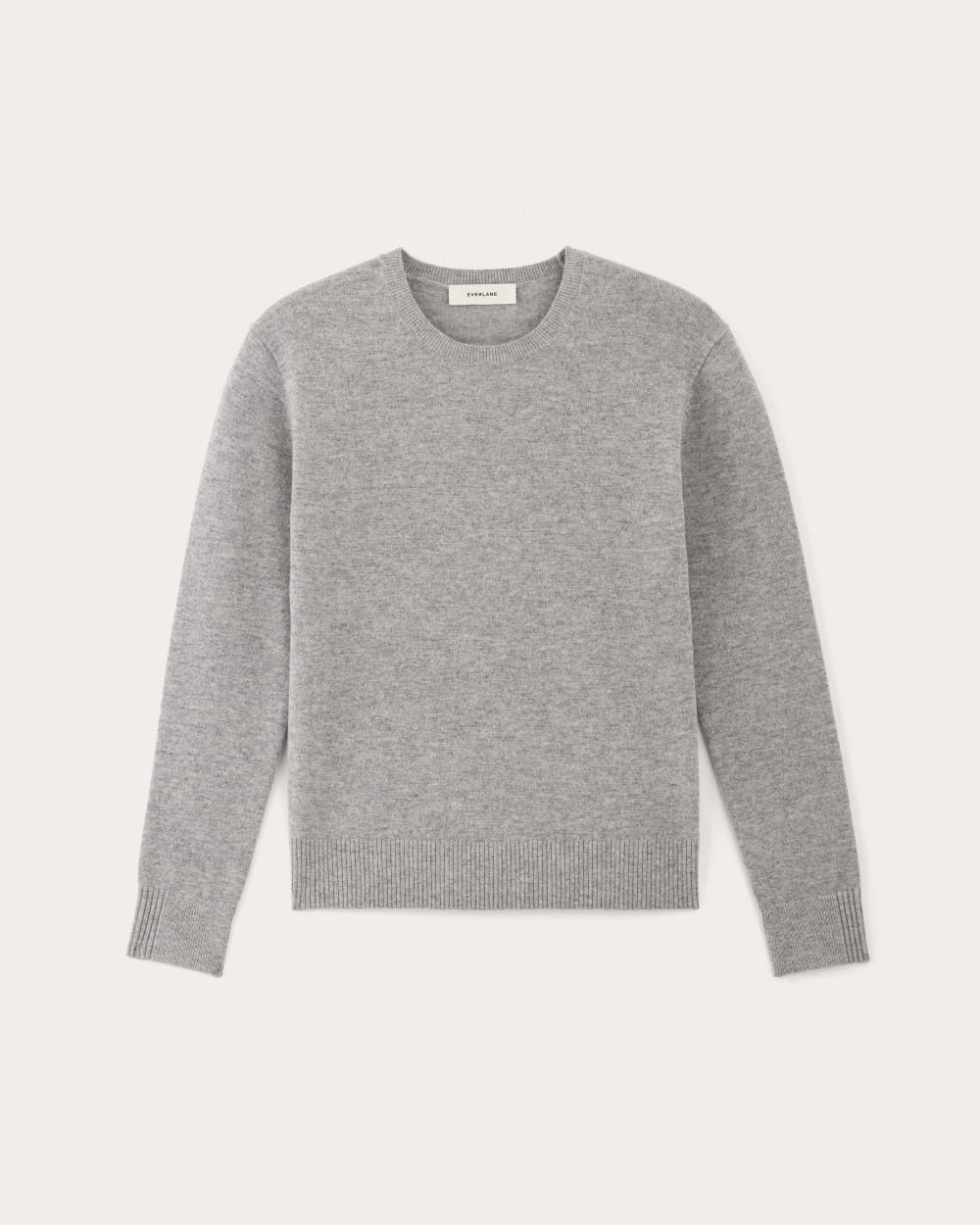 The Classic Crew in Cashmere in Light Heather Grey — alternate view