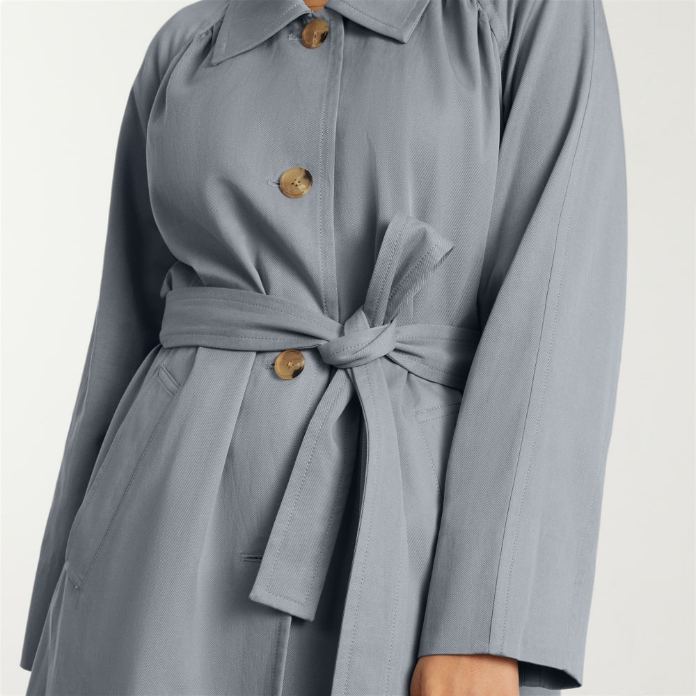 The Gathered Drape Trench in Smoke — detail view