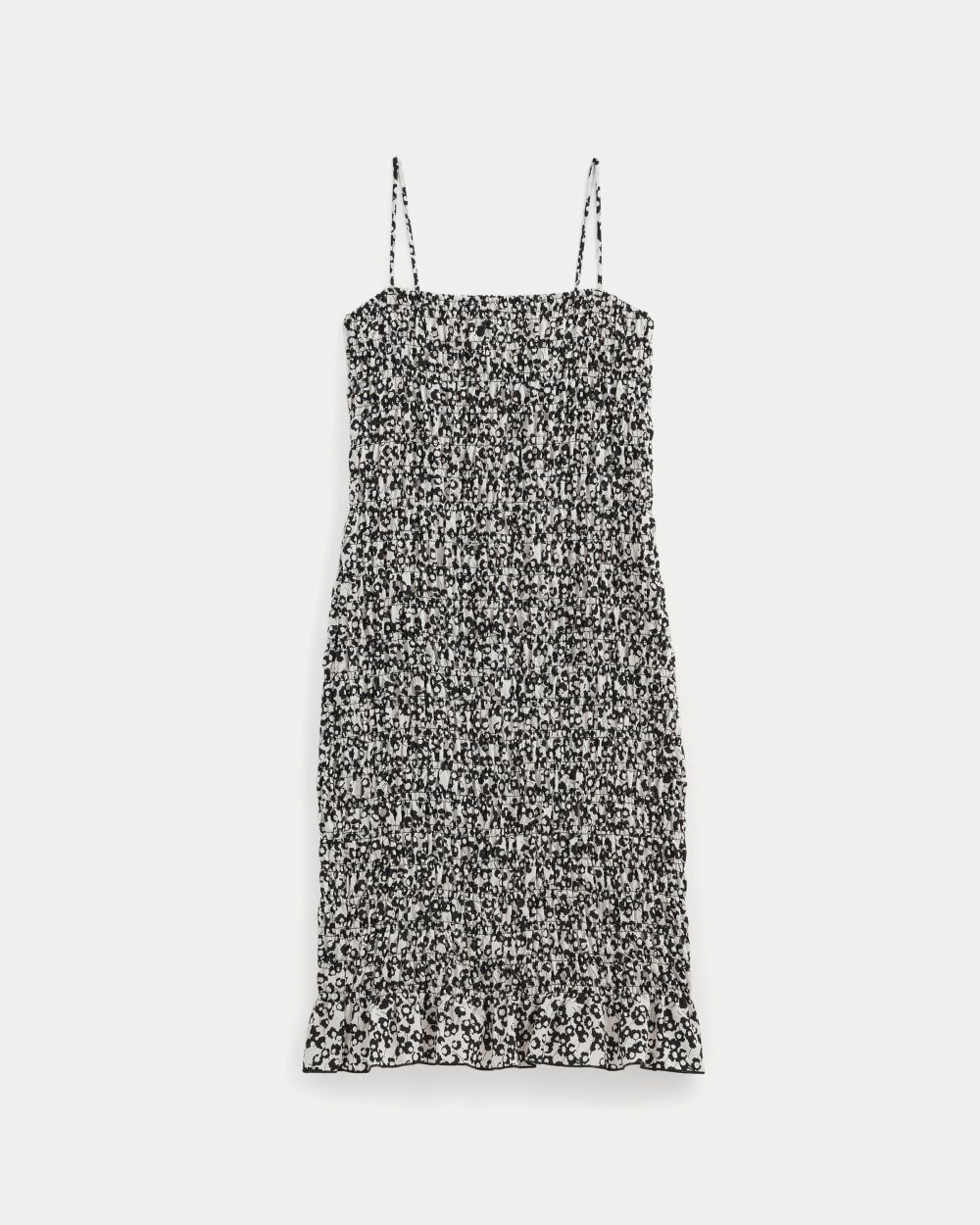 The Smocked Column Dress in Bone / Black Floral — alternate view