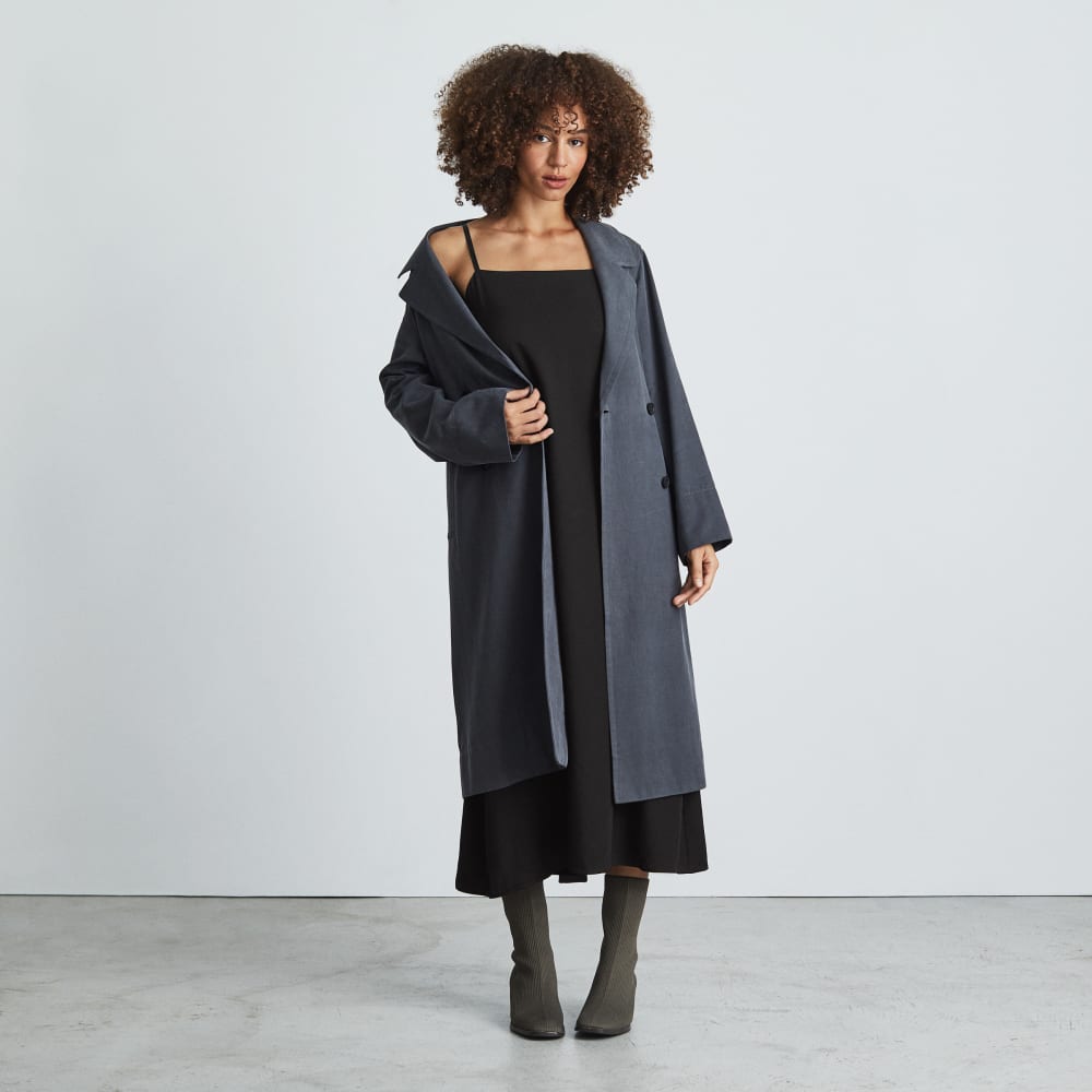 The Japanese GoWeave®  Slip Dress in Black — detail view