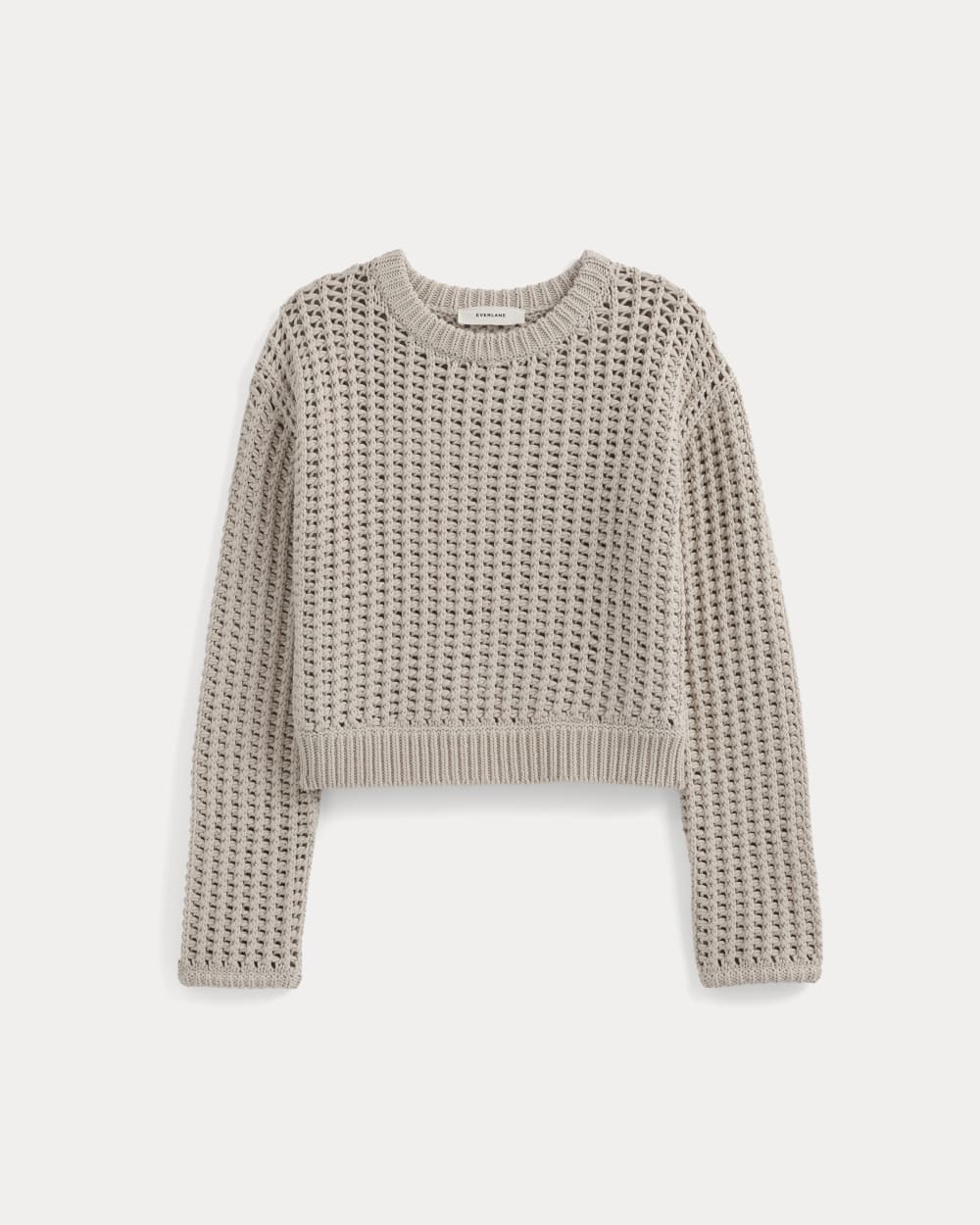 Open-Knit Crew in Elevated Cotton in Peyote — alternate view