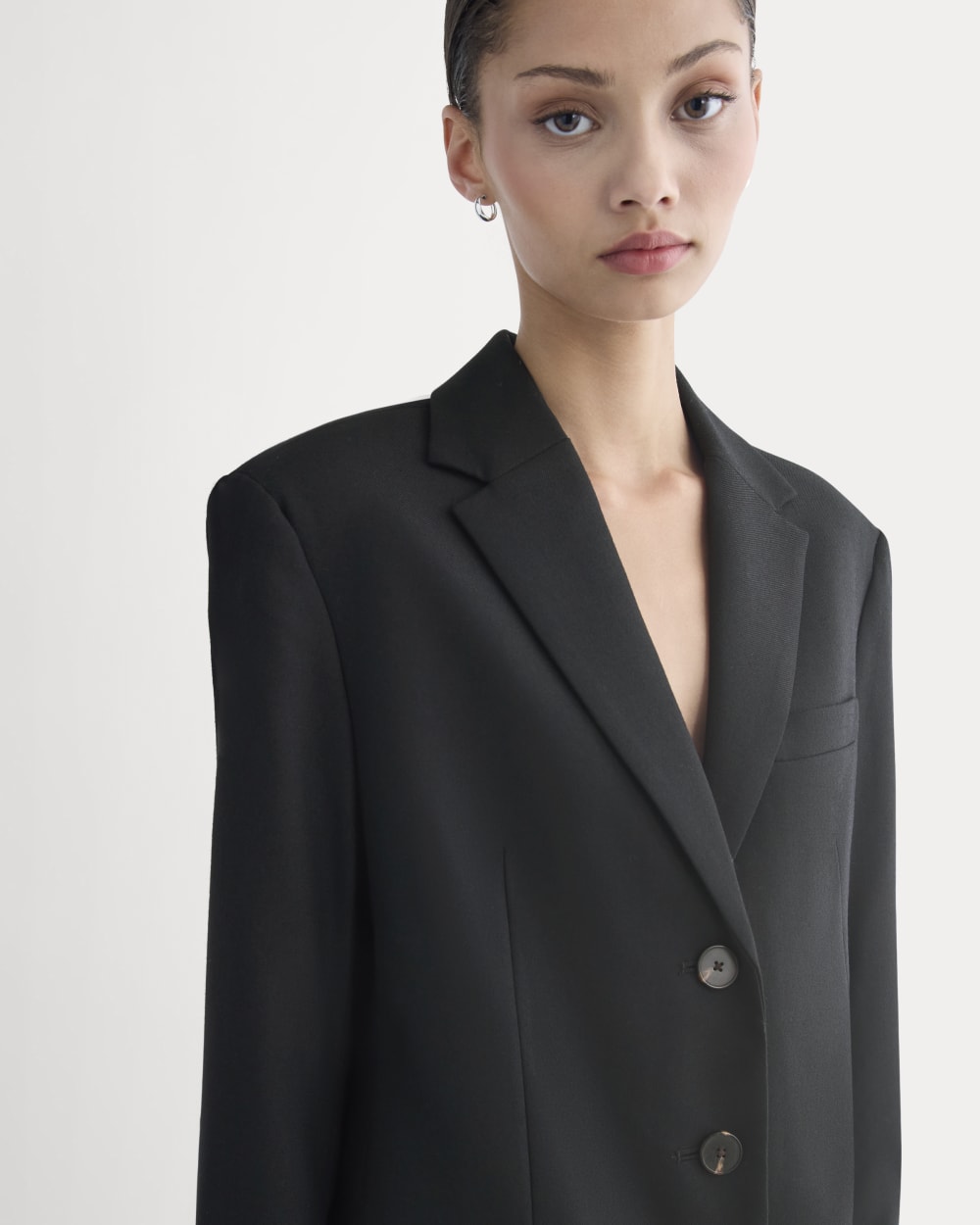 Blazer in Tailor Twill in Black — detail view