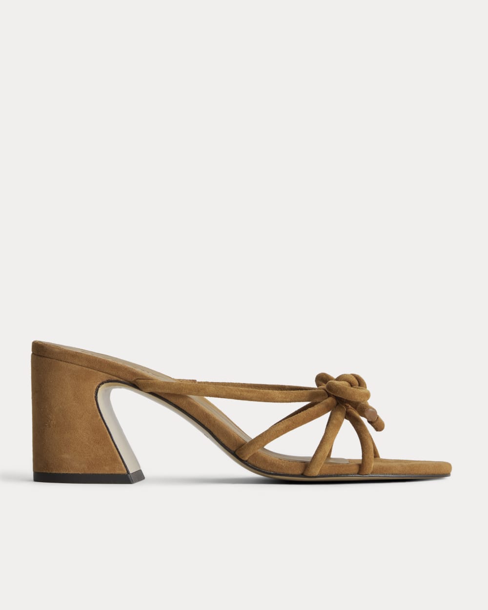 The Bow Heel in Canyon Brown Suede — front view