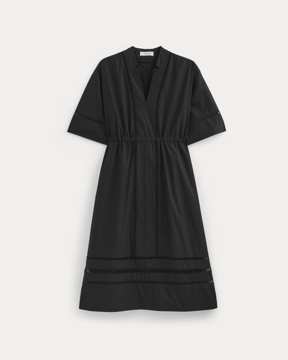 The Lace Trim Caftan Dress in Black — alternate view