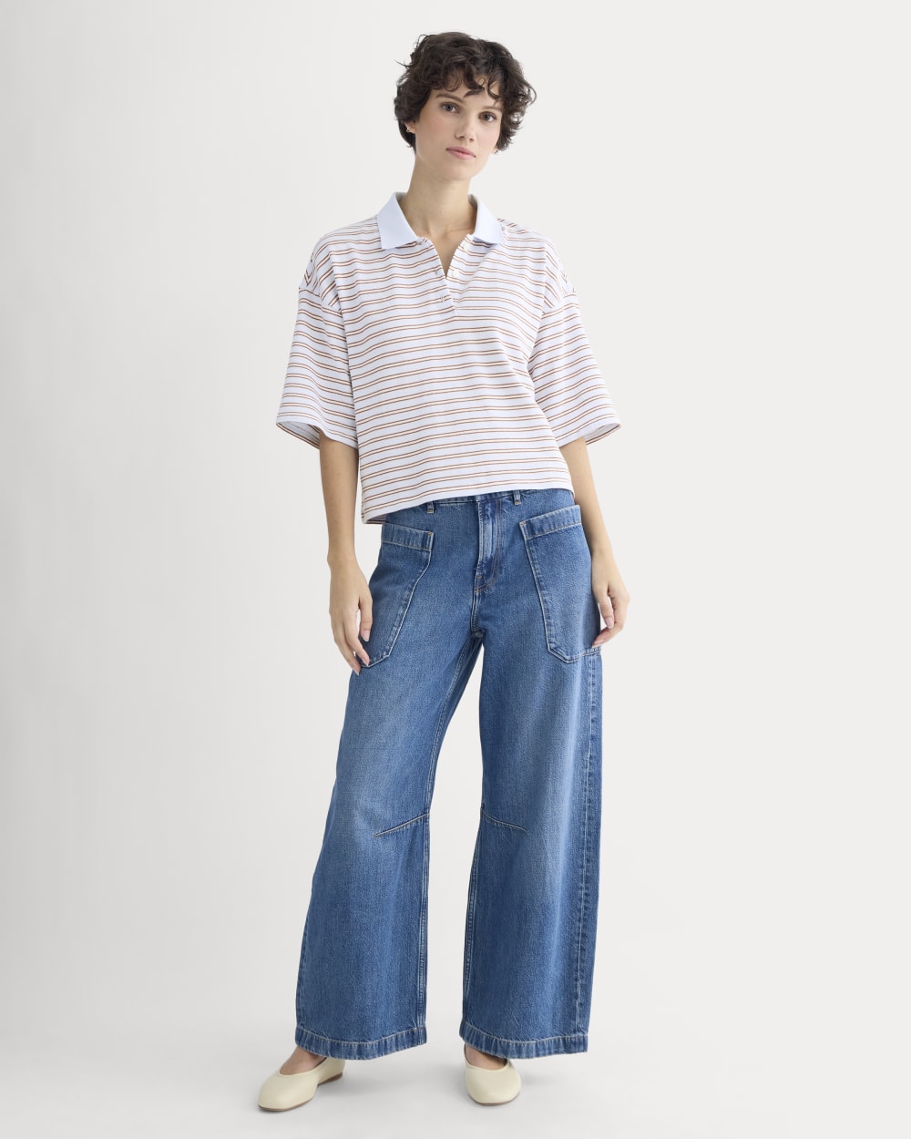 The Gardener Pull-On Jean in Medium Indigo — detail view
