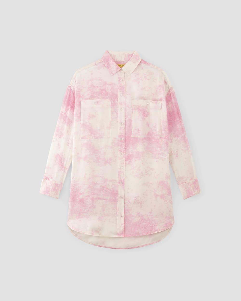 The Everlane x Marques' Almeida Satin Tie-Dye Shirt in Pink Tie-Dye — alternate view