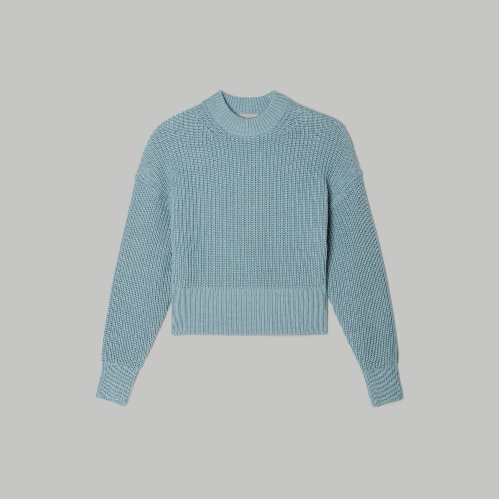 The Texture Cotton Crew in Blue Shadow — alternate view