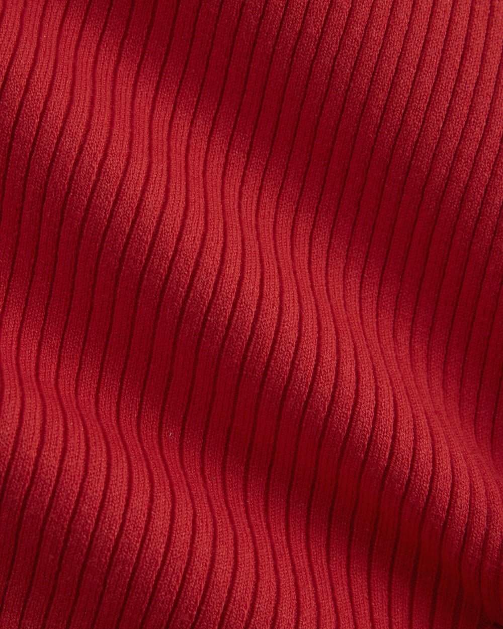Boat-Neck Ribbed Knit in Fiery Red — detail view