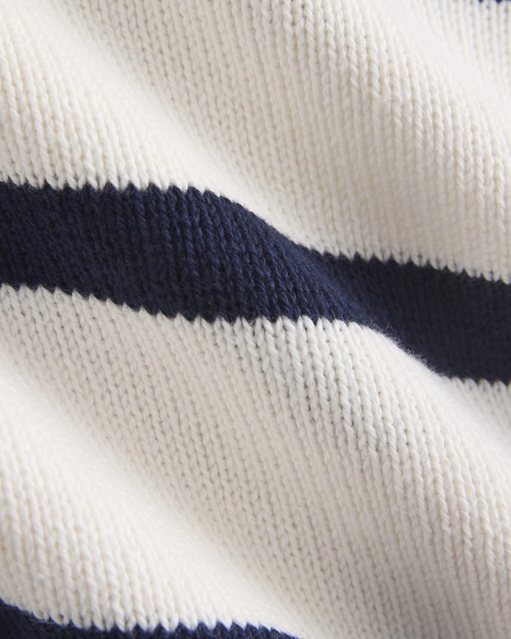 Striped Boatneck Sweater in Everyday Cotton in True Navy/Bone — detail view