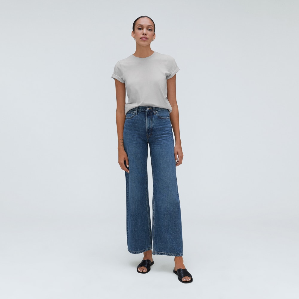 The Organic Cotton Crew Tee in Ice — detail view