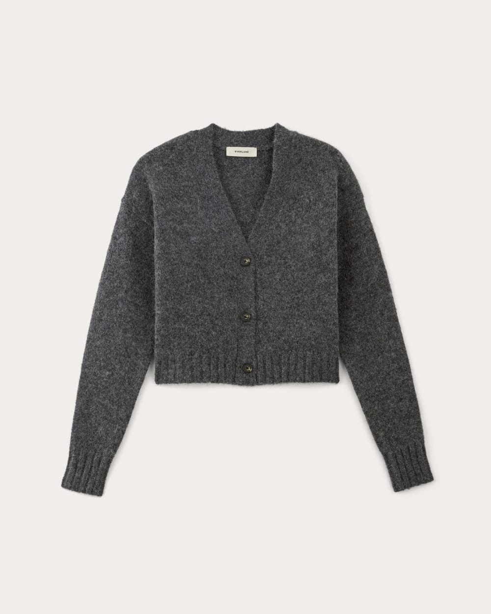 The Boxy Cardigan in Alpaca in Dark Charcoal — alternate view