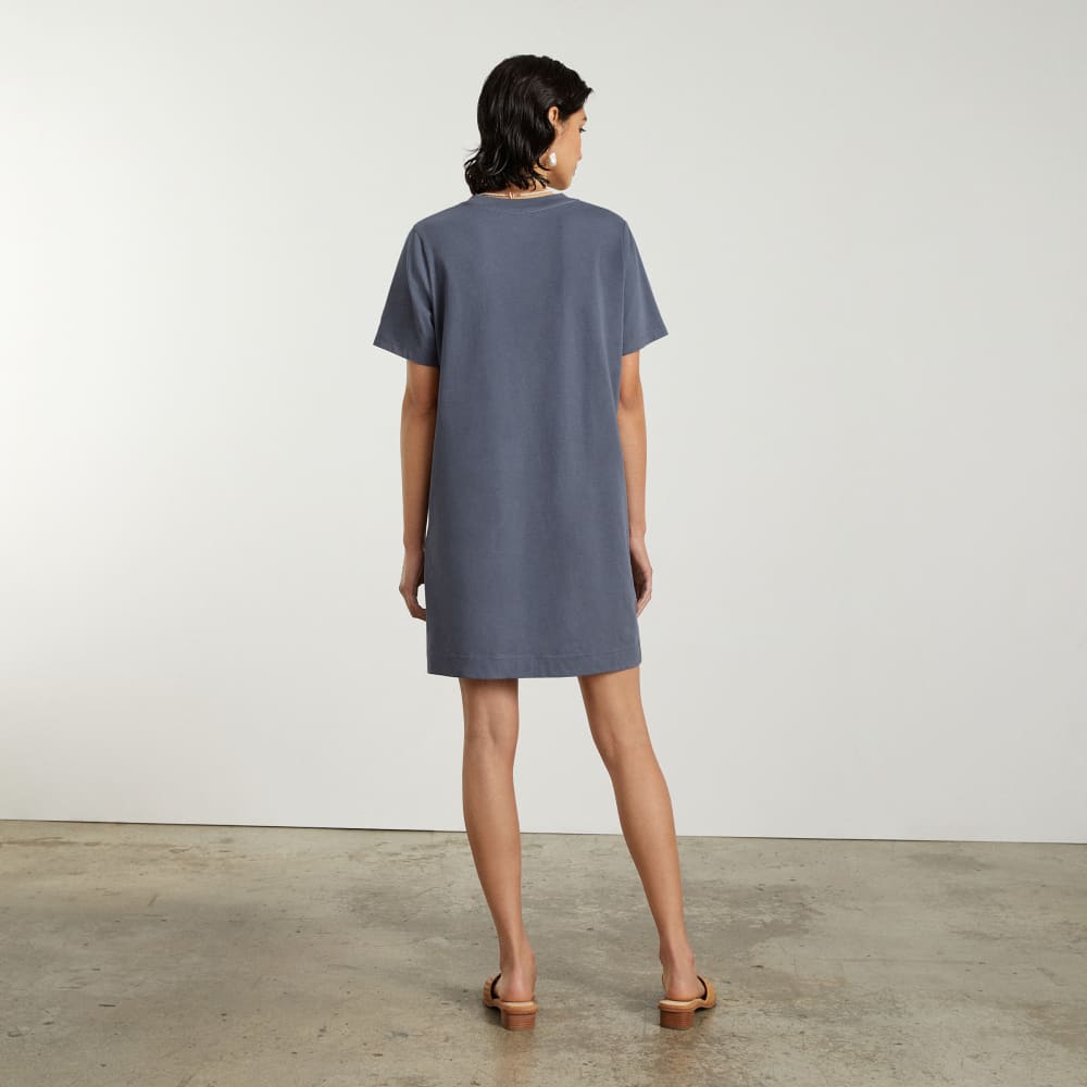 The Organic Cotton Weekend Tee Dress in Atlantic — detail view