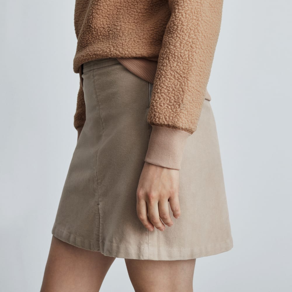 The ReNew Fleece Raglan Sweatshirt in Camel — detail view