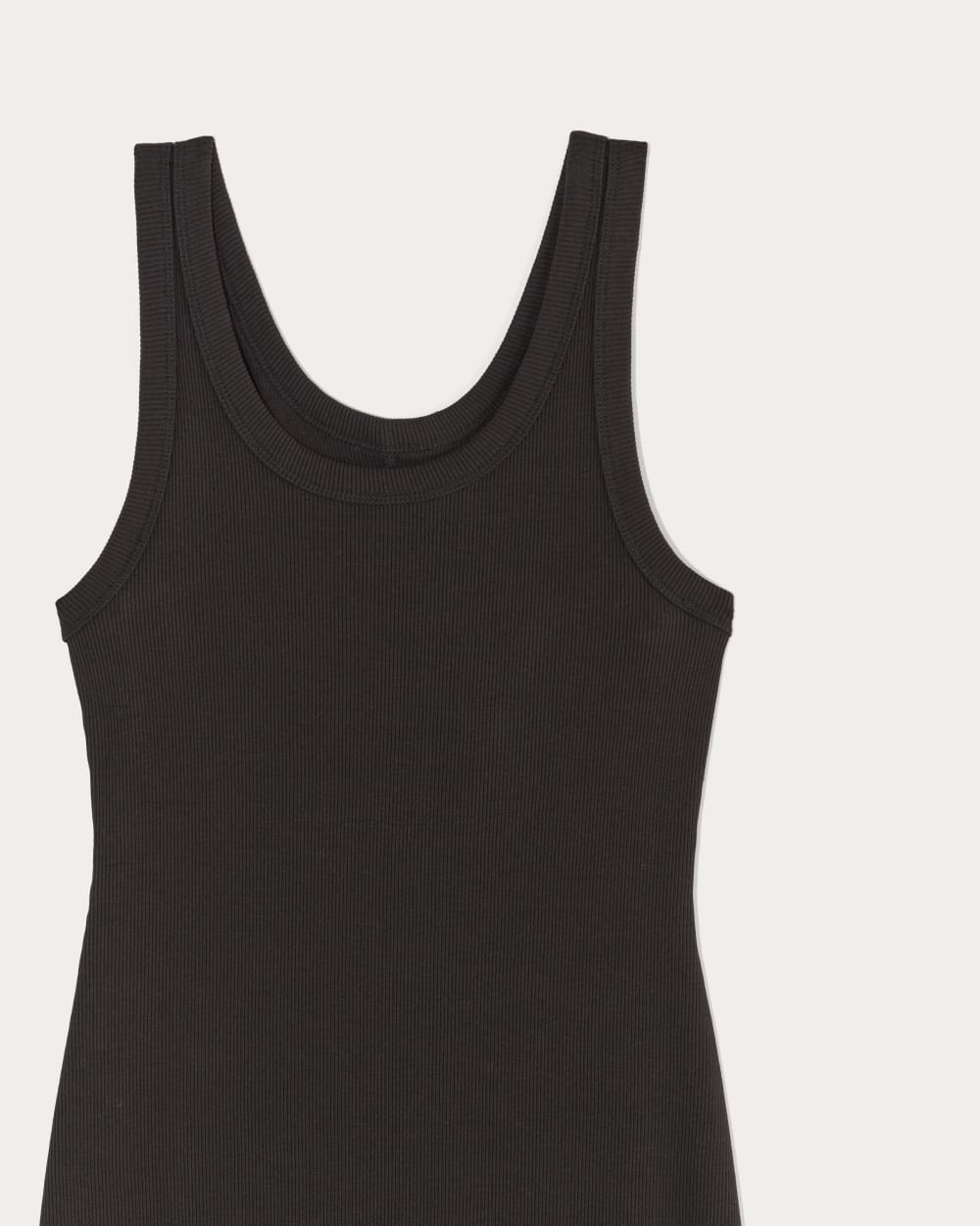 The ’90s Rib Dress in Black — detail view