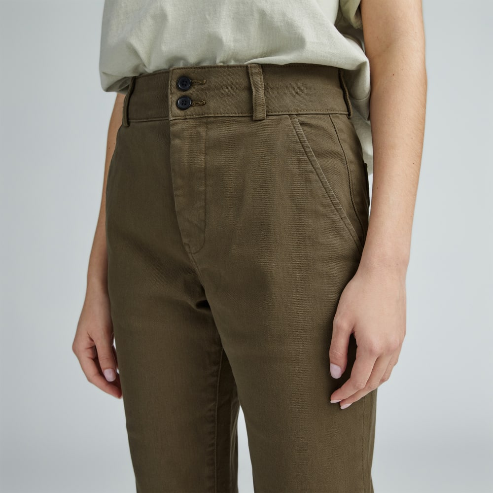 The Organic Straight-Leg Pant in Beech — detail view