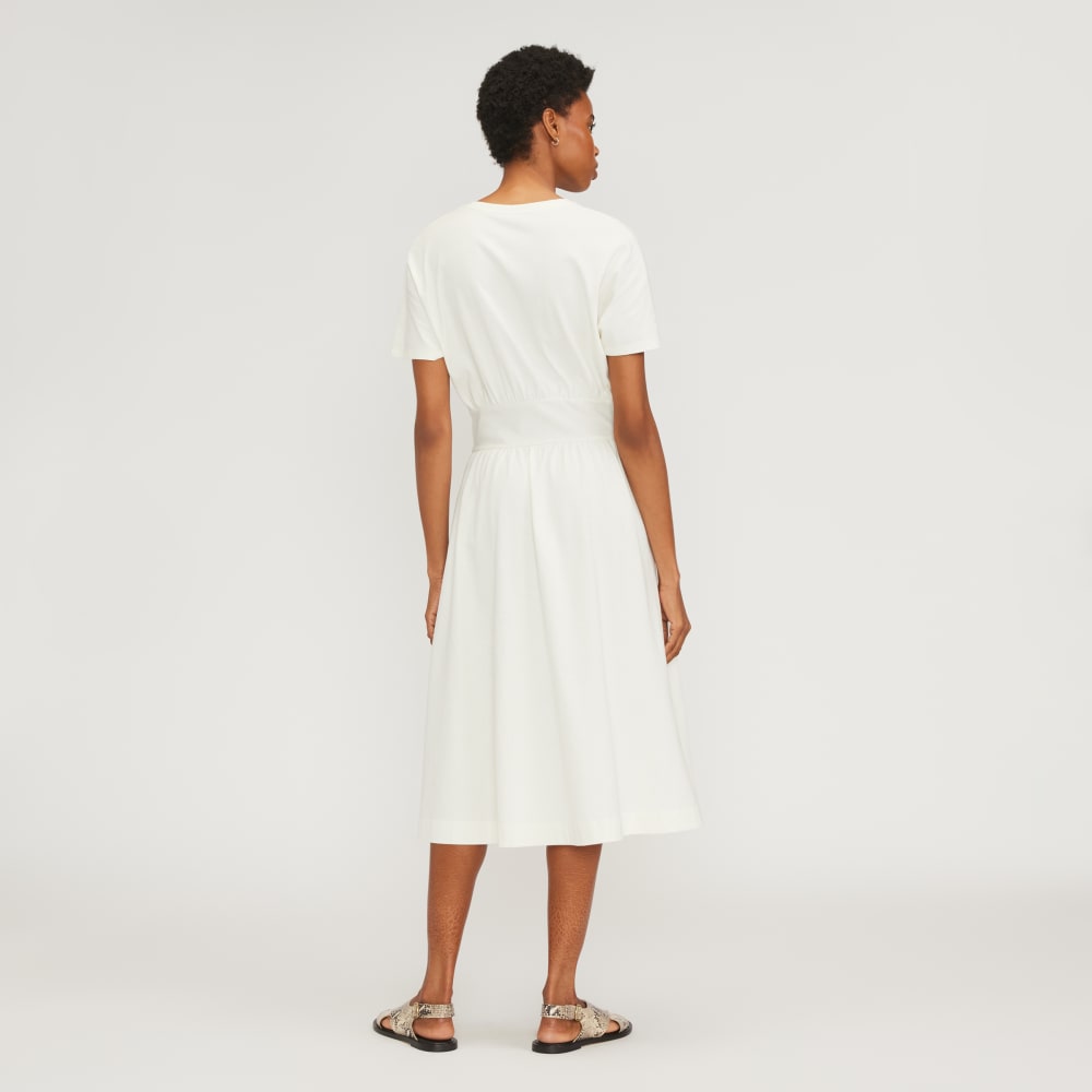 The Organic Cotton Waisted Dress in Canvas — detail view