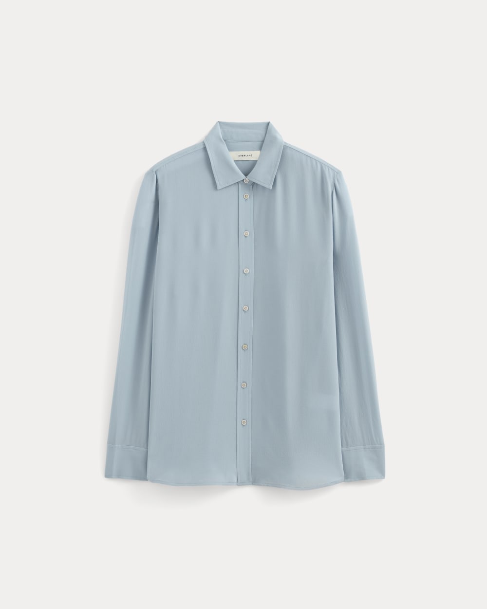 The Must-Have Shirt in Washable Silk in Soft Blue — alternate view