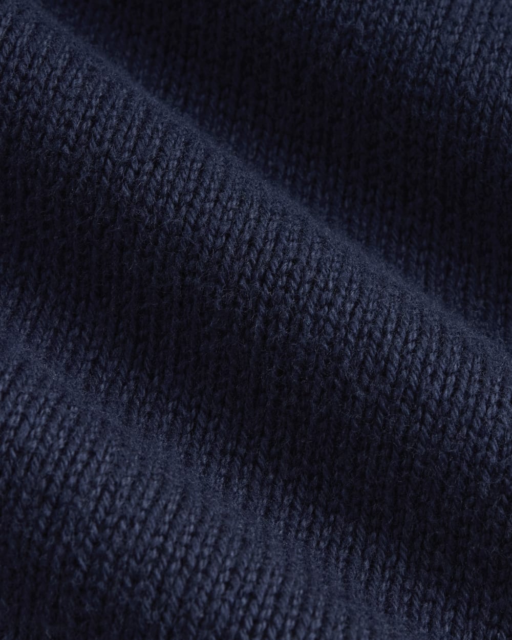The Boxy Sweater in Everyday Cotton in Navy — detail view