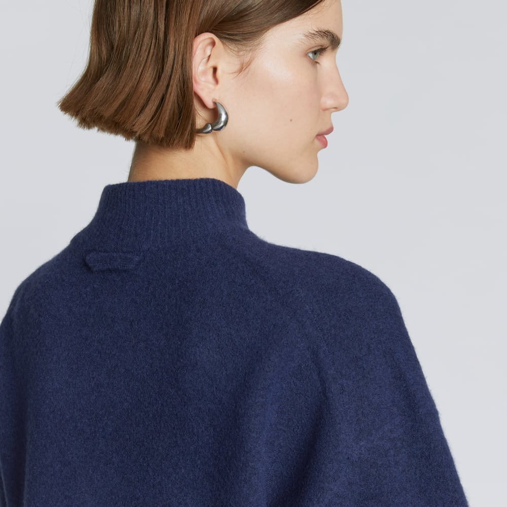 The Cozy-Stretch Pullover in Ocean Cavern — detail view