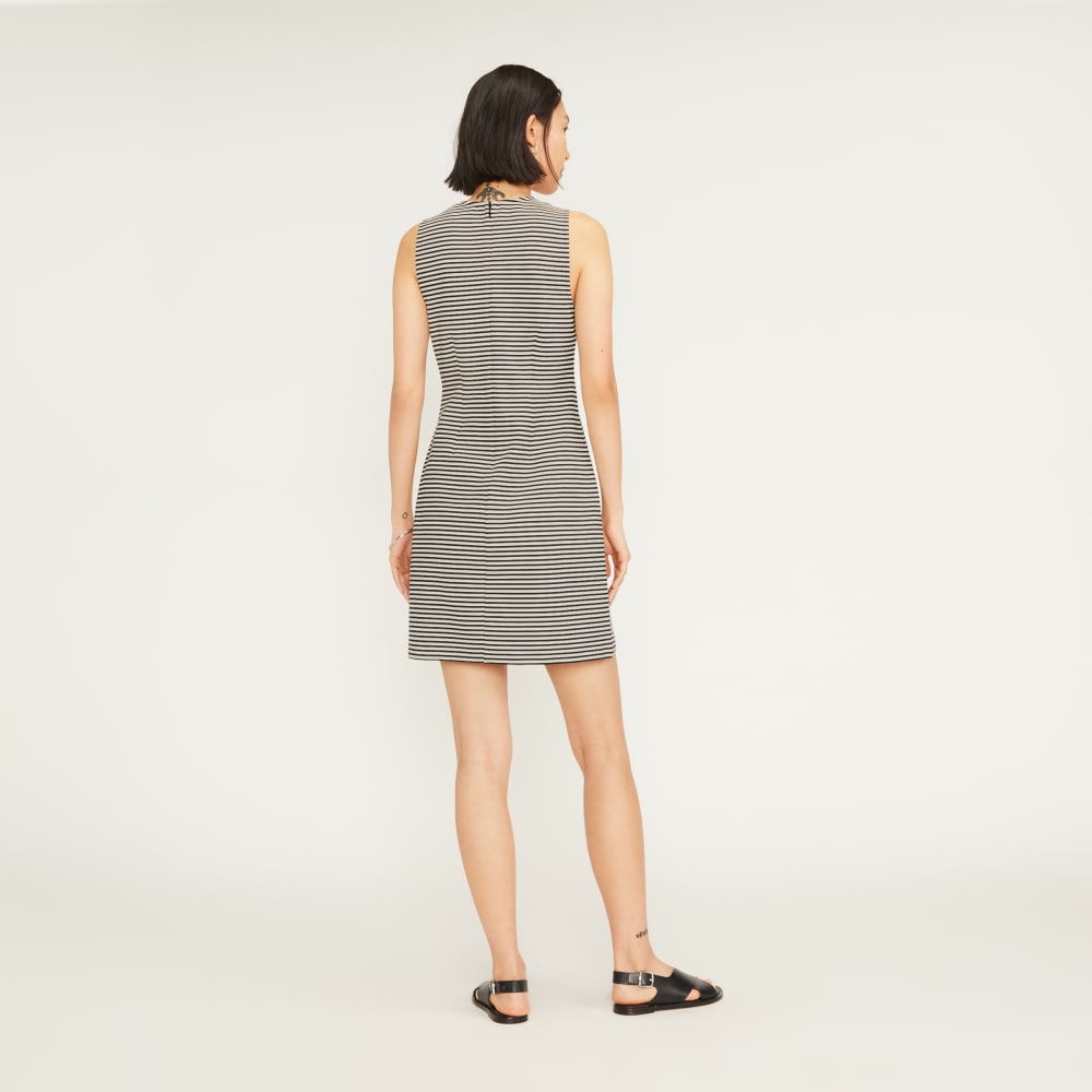 The Dream '90s Shift Dress in Parchment / Black — detail view