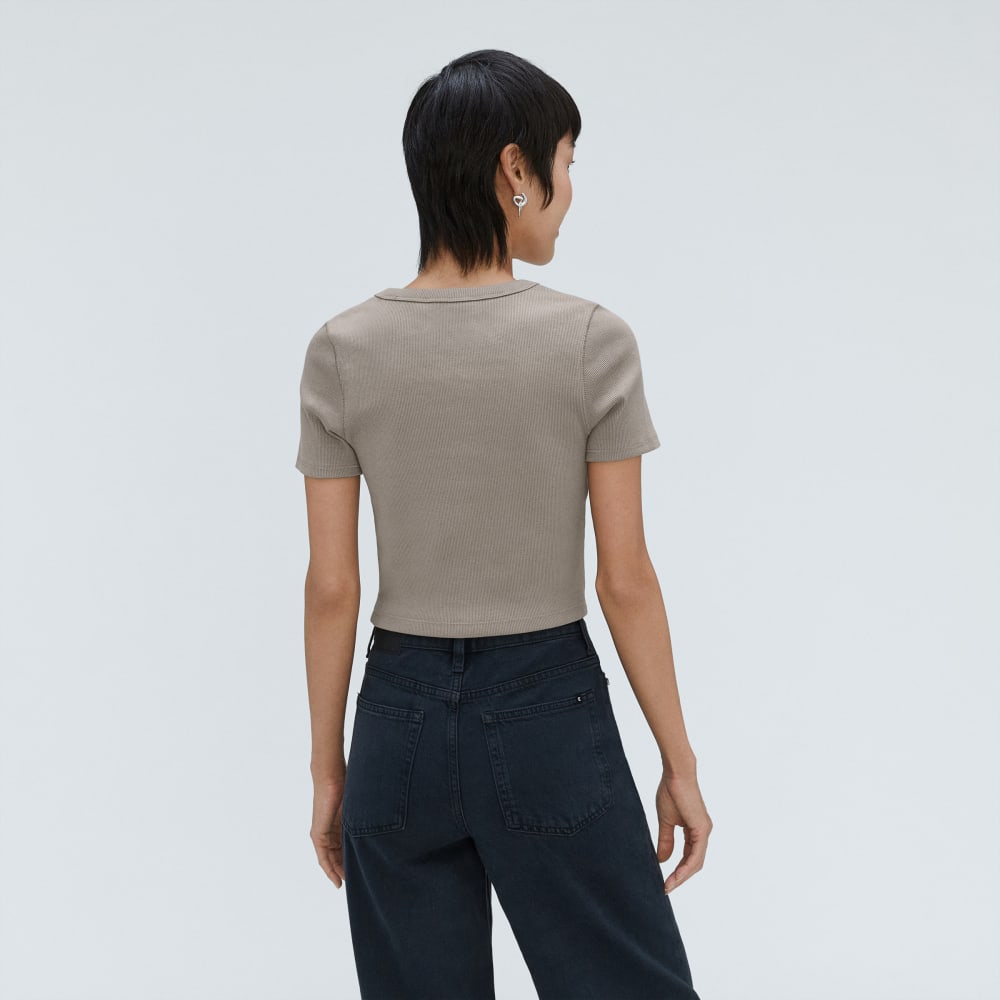 The ’90s Rib Tee in Clay — detail view