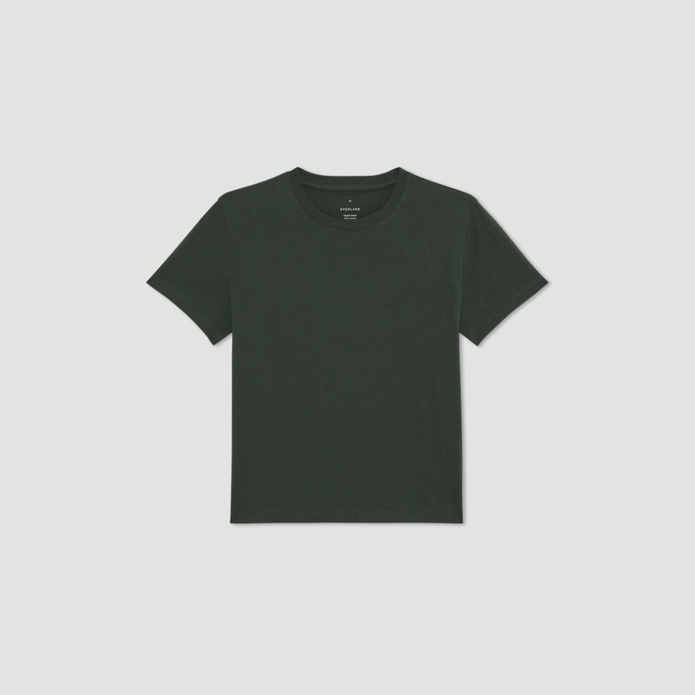 The Box-Cut Tee in Essential Cotton in Scarab — alternate view