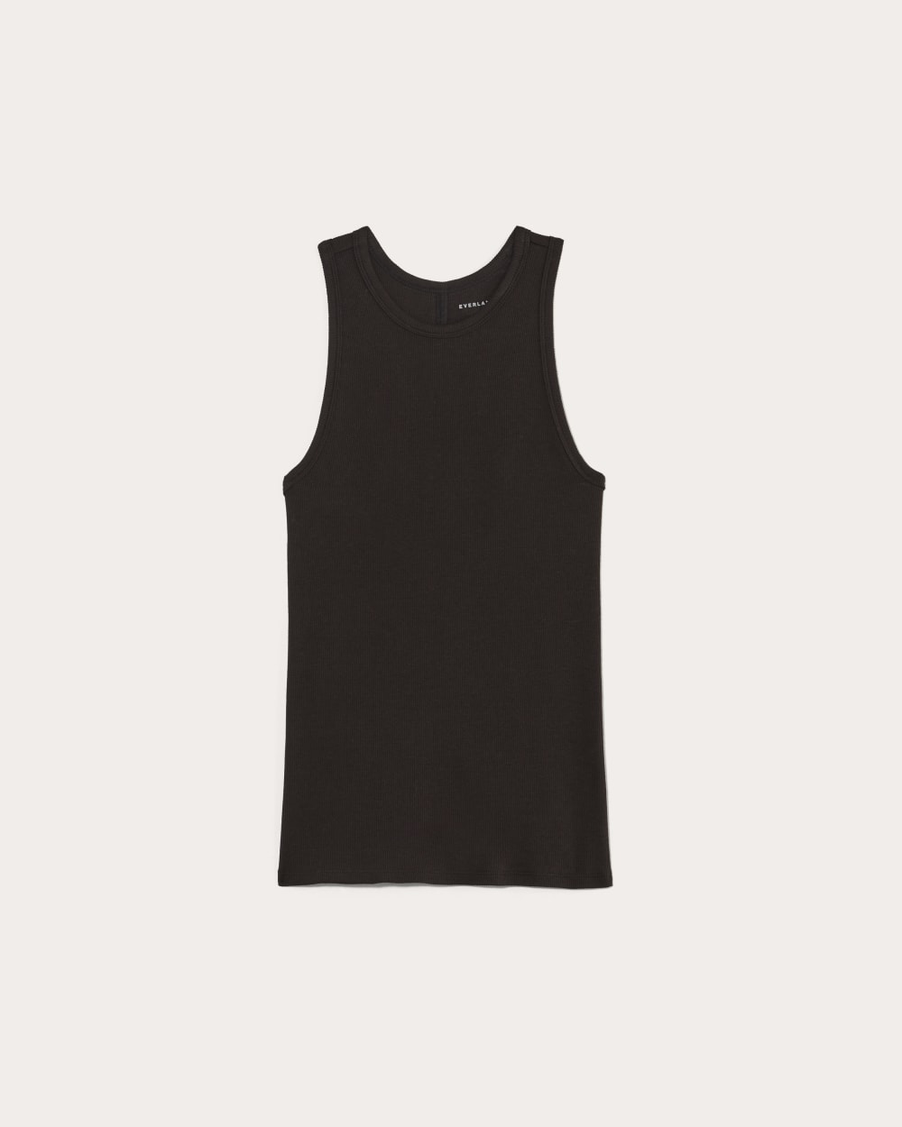 The Luxe Rib Racerback Tank in Black — alternate view