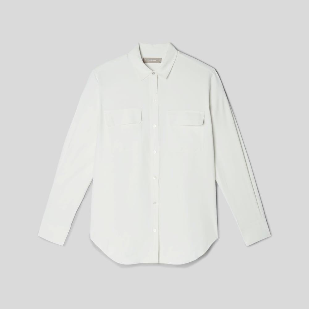 The Washable Silk Relaxed Shirt in Bone — alternate view