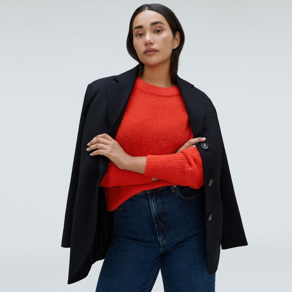 The Cocoon Crew in Alpaca in Red Orange — detail view