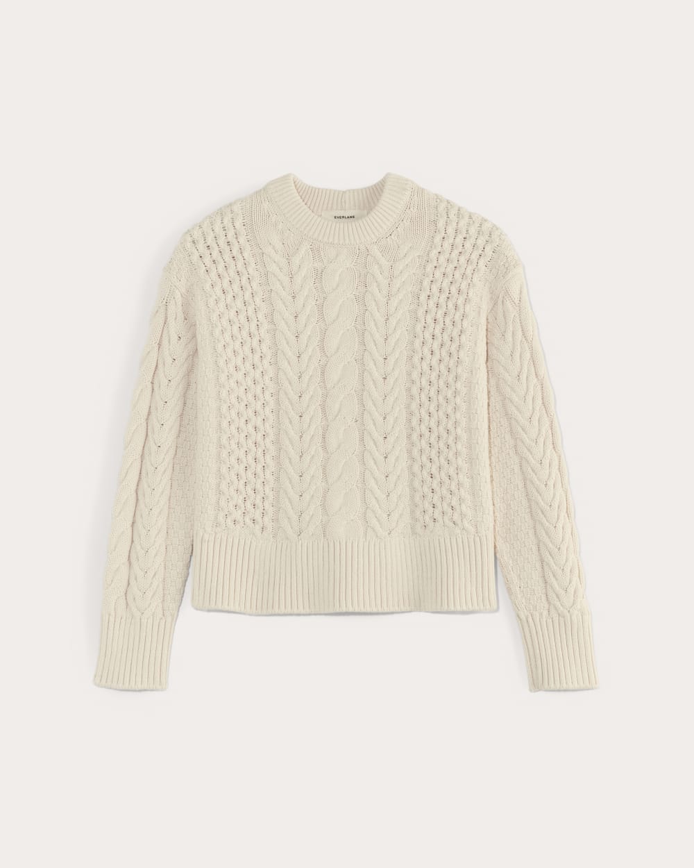 The Cable Sweater in Everyday Cotton in Canvas — alternate view