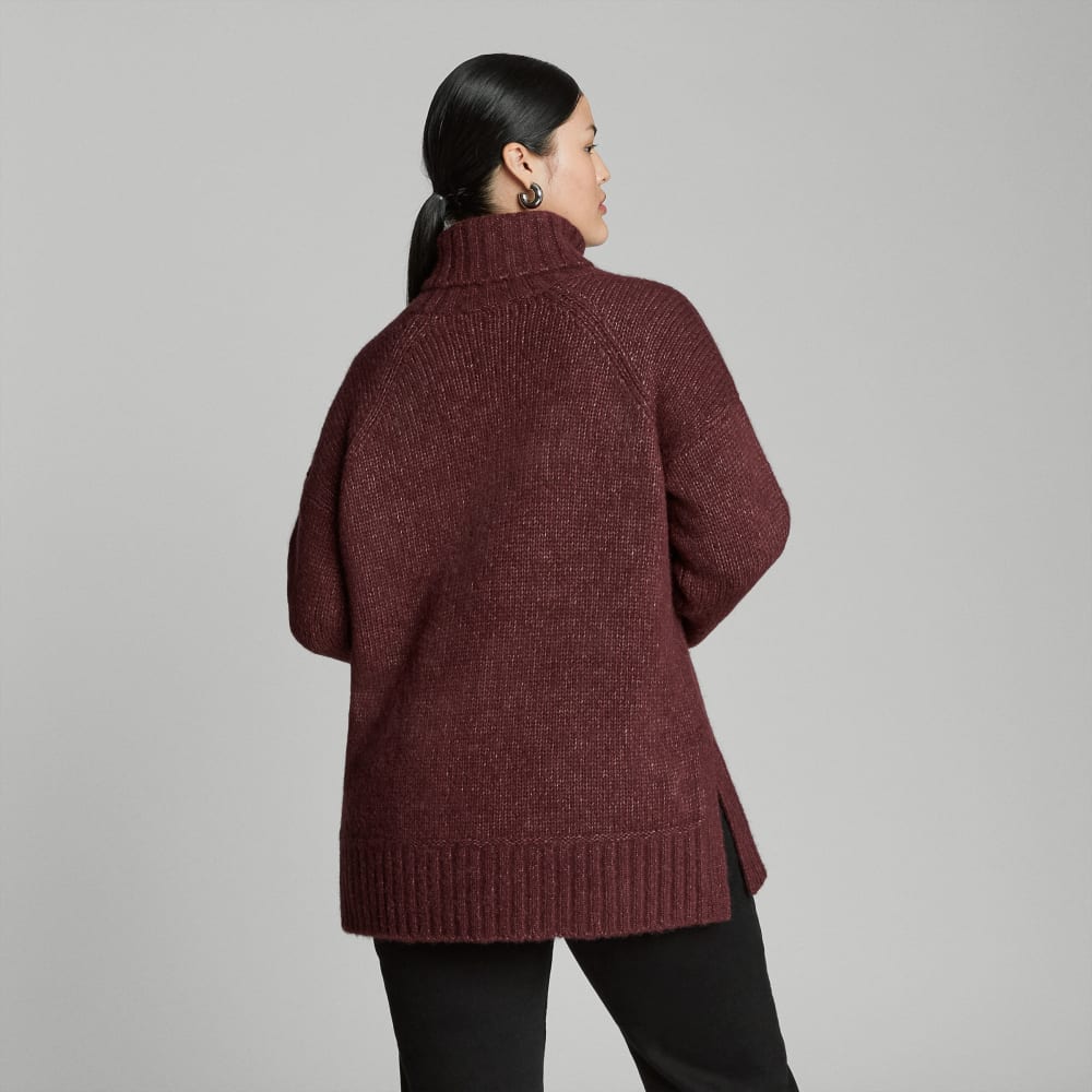 The Cloud Turtleneck in Brandy — detail view