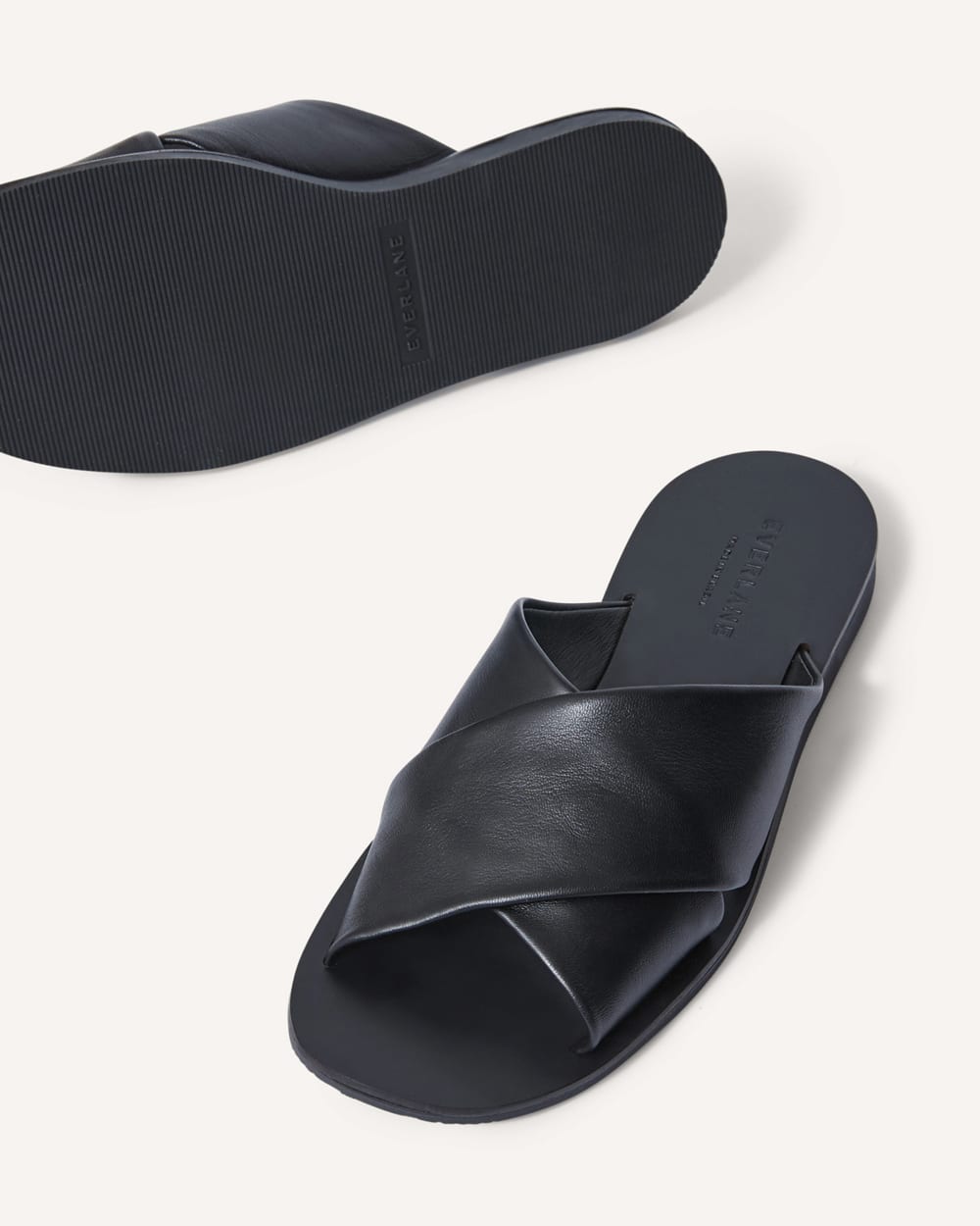 The Day Crossover Sandal in Black — detail view