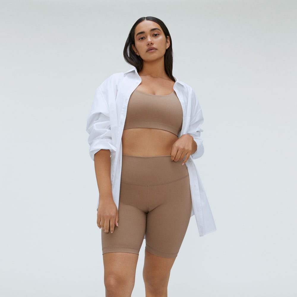The Perform Bike Short in Cocoa — detail view