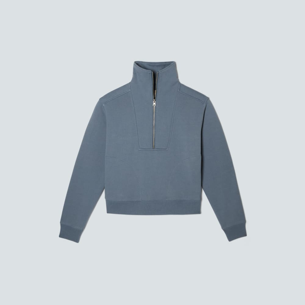 The Track Half-Zip in Faded Blue — front view
