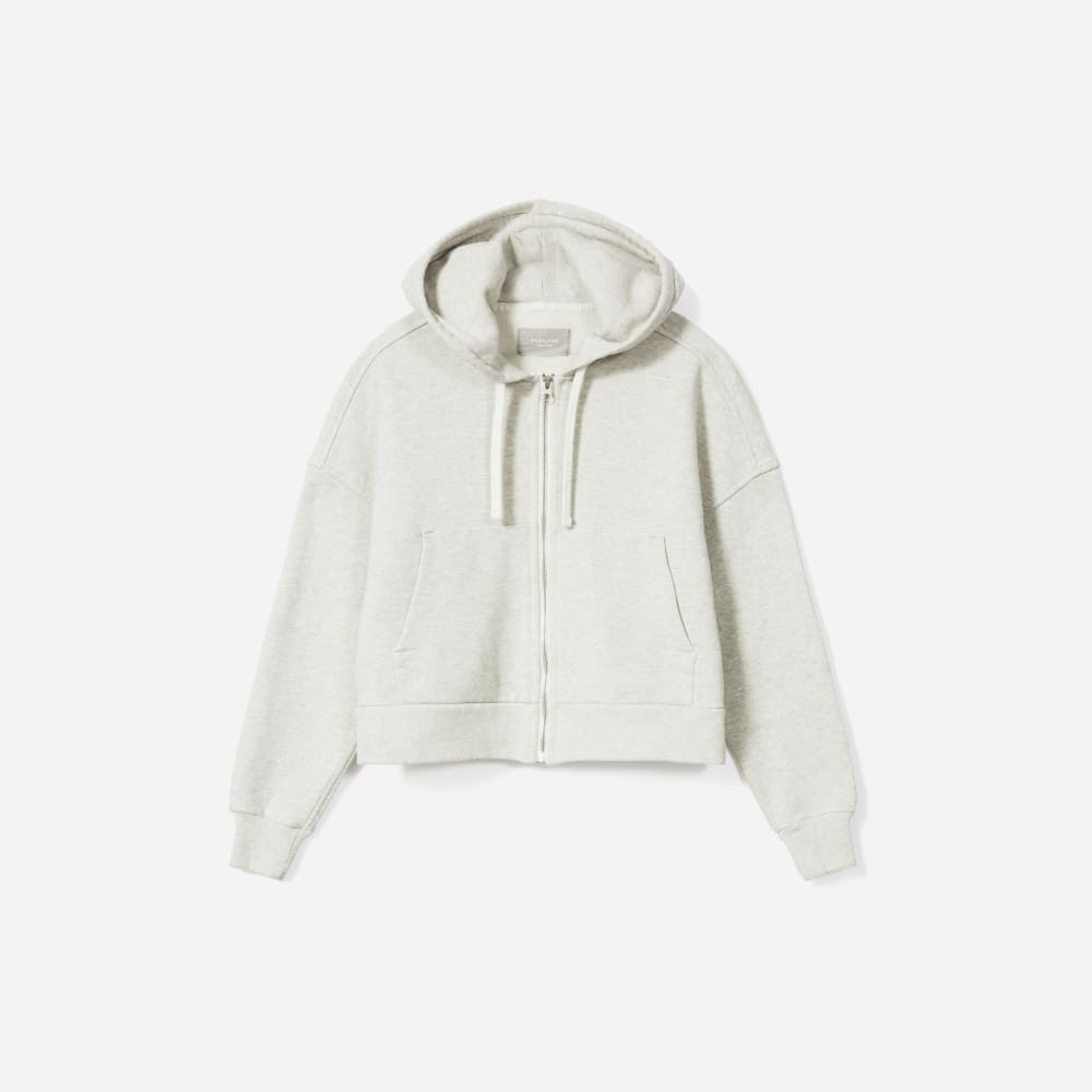 The Track Organic Cotton Hoodie in Light Heather Grey — front view