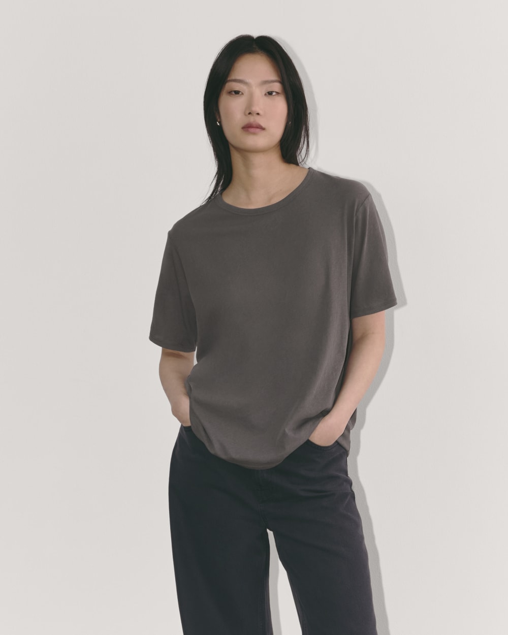 The Air Tee in Graphite — front view