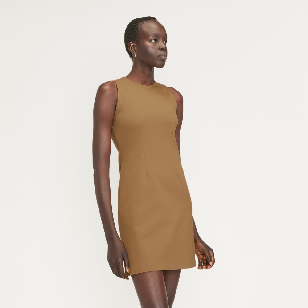 The Dream '90s Shift Dress in Toasted Coconut — detail view