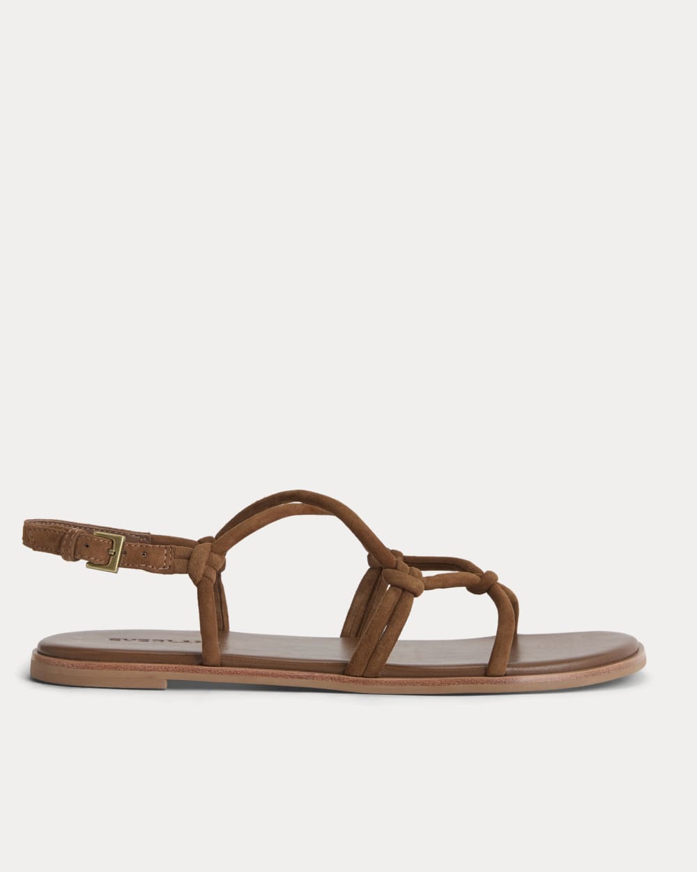 Suede Travel Sandal in Russet — front view