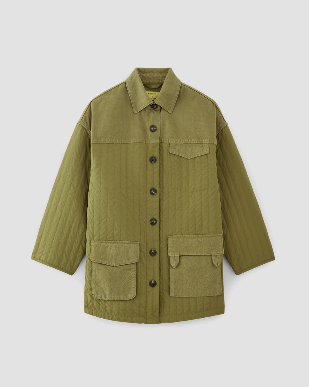 The Everlane x Marques' Almeida Canvas Patchwork Jacket in Moss Green — alternate view