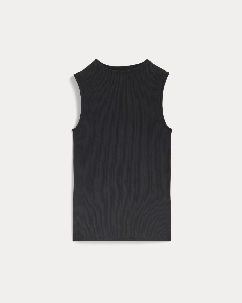 The Luxe Rib Funnel-Neck Tank in Black — alternate view