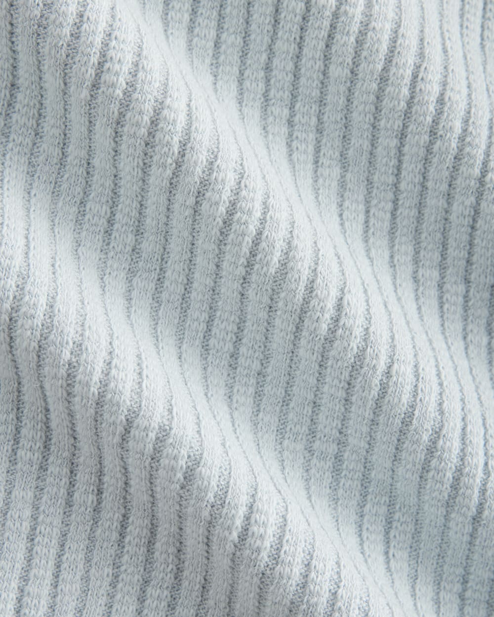 The Cozy Rib Tee in Skywriting — detail view