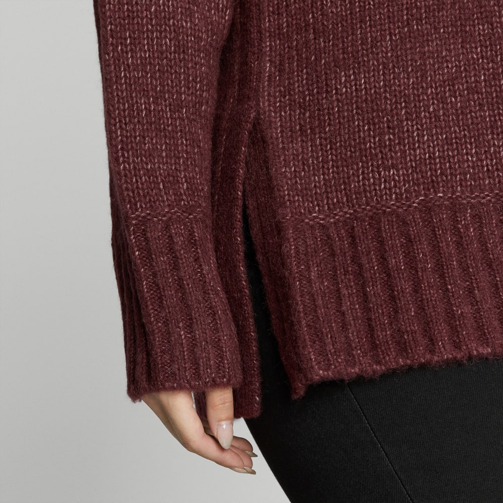 The Cloud Turtleneck in Brandy — detail view