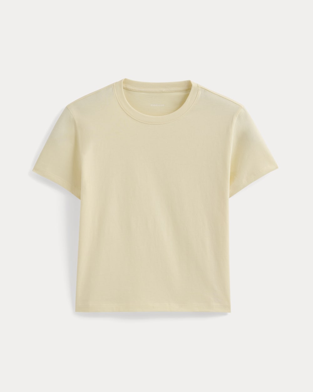 The Box-Cut Tee in Essential Cotton in Double Cream — alternate view