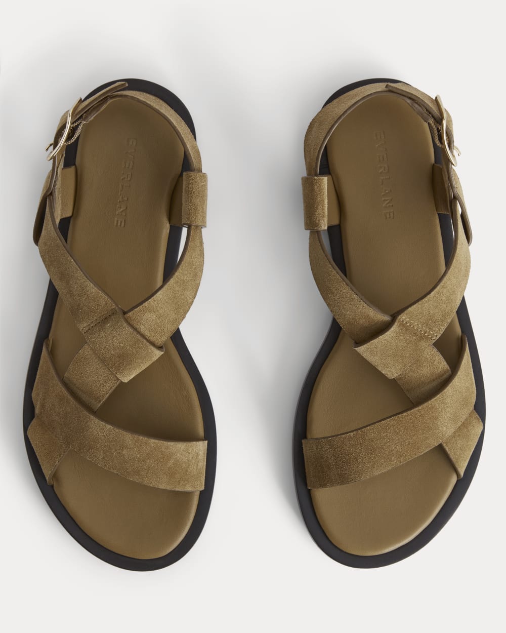 The City Strap Sandal in Sand Suede — detail view
