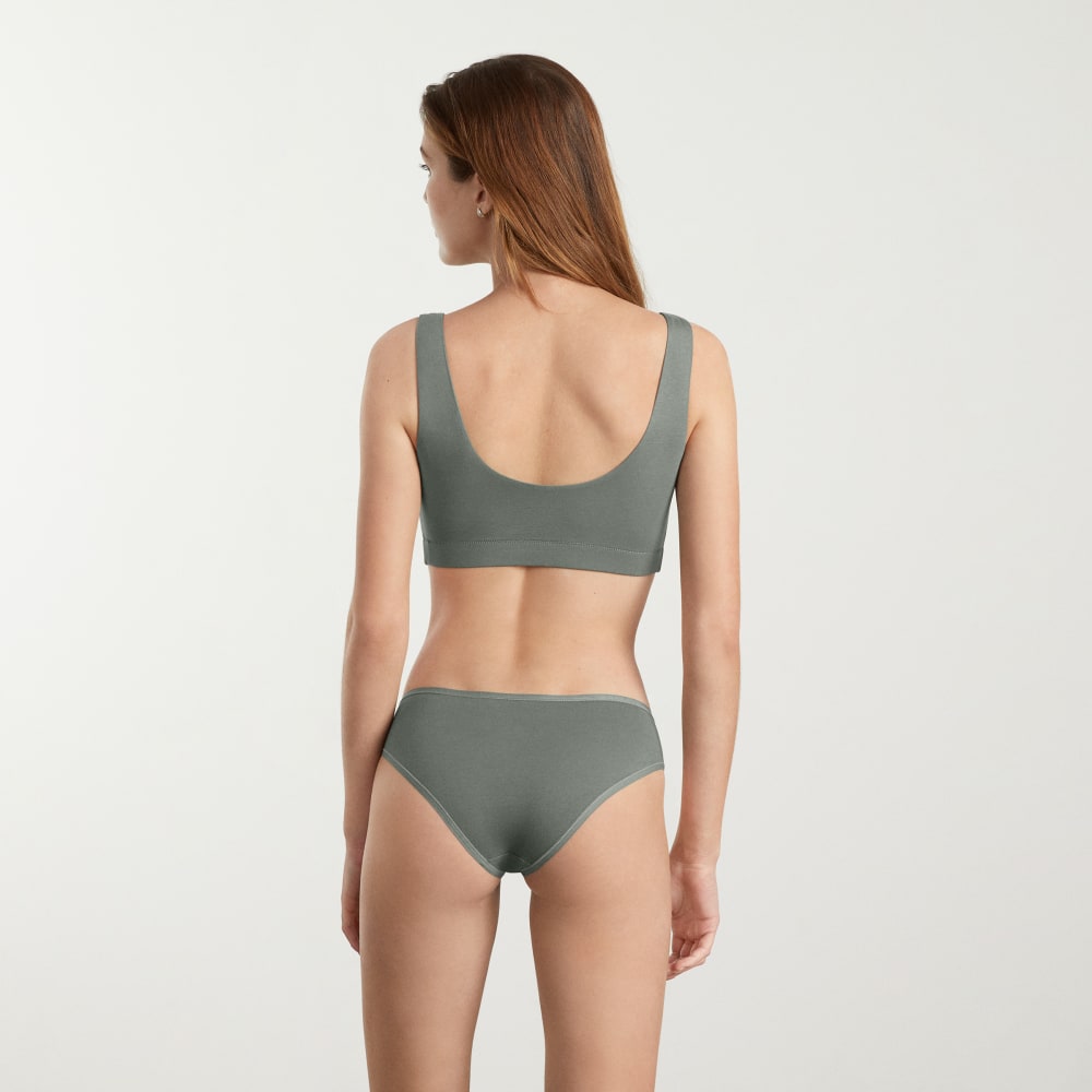 The Cotton Hipster in Dark Sage — detail view