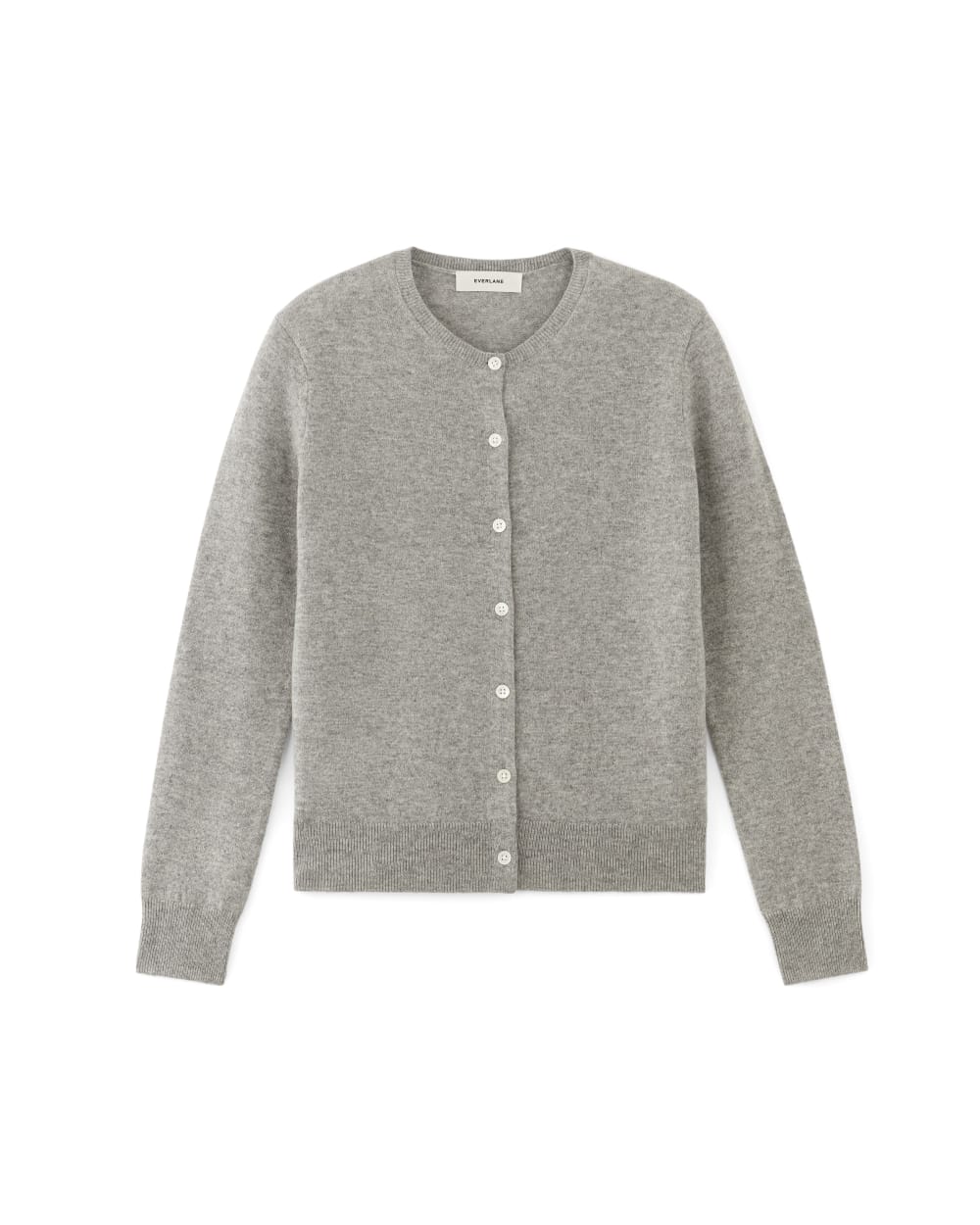 The Classic Cardigan in Cashmere in Light Heather Grey — alternate view