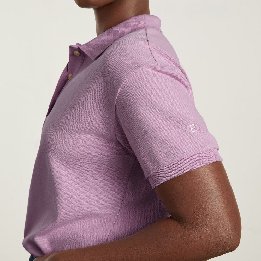 The Oversized Polo in Lilac — detail view